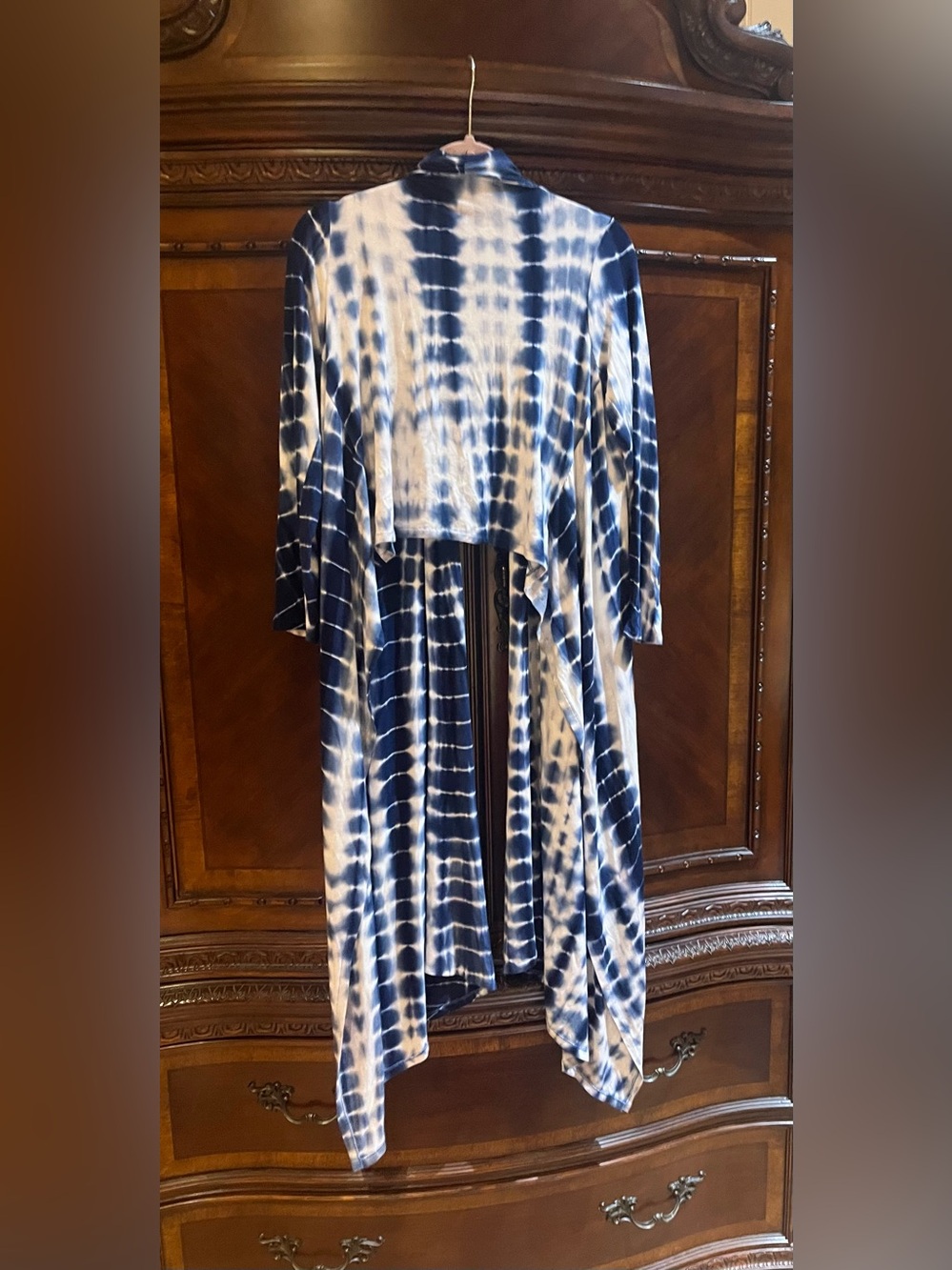 Jennafer Grace Handmade Tie Die Kimono Blue & White - Picture 8 of 10